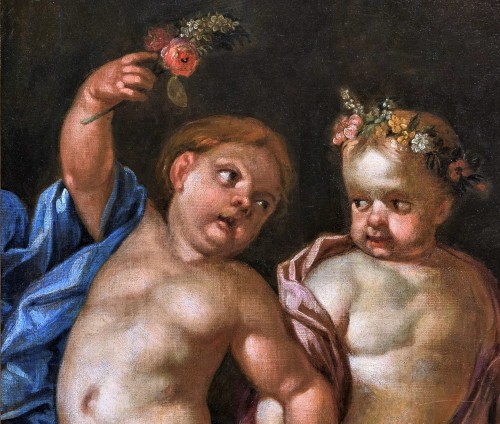Allégorie de l'amour - École génoise du XVIIe siècle - Tableaux et dessins Style Louis XIV